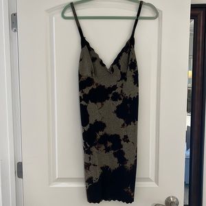 Tie dye knit body con dress